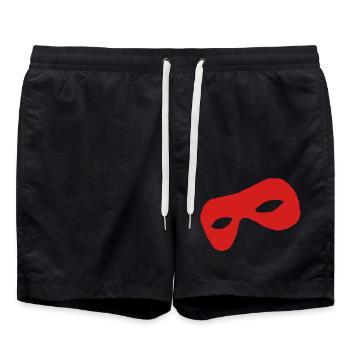 Masque rouge : Focus sur le mysticisme - Short de bain - noir - Devant - AI Model Male 185 light (185cm)