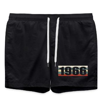 1966 Jahrgang 1966 Geschenk 1966 Geburtstag 1966 - Badeshorts - Schwarz - Vorne - AI Model Male 185 light (185cm)