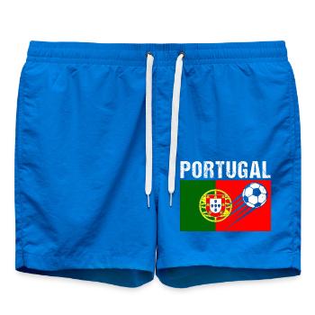 Portugal Flagge Portugiesischer Fußball Geschenk - Badeshorts - Cobalt blue - Vorne