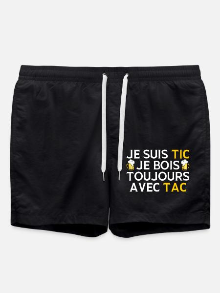 Je Suis Tic Je Bois Toujours Avec Tac Duo Drole - Short de bain - noir