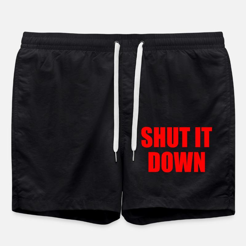 Shut it down - Swim Trunks - black