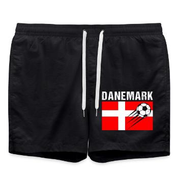 Drapeau Danemark cadeau football foot danois - Short de bain - noir - Devant - AI Model Male 185 light (185cm)