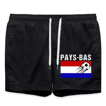 Drapeau Pays-Bas cadeau football foot hollandais - Short de bain - noir - Devant - AI Model Male 185 light (185cm)