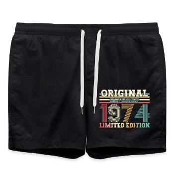 50th Birthday Original October 1974 Volume 74 - Swim Trunks - black - Front - AI Model Male 185 light (185cm)