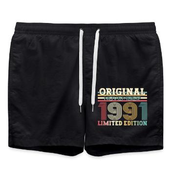 33rd Birthday Original November 1991 Volume 91 - Swim Trunks - black - Front - AI Model Male 185 light (185cm)