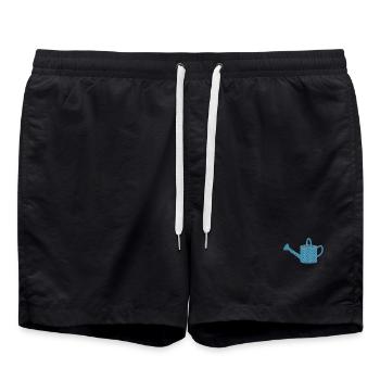 Gießkanne bestickt - Badeshorts - Schwarz - Vorne - AI Model Male 185 light (185cm)