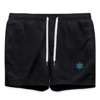 Schneeflocke bestickt - Badeshorts - Schwarz - Vorne - AI Model Male 185 light (185cm)