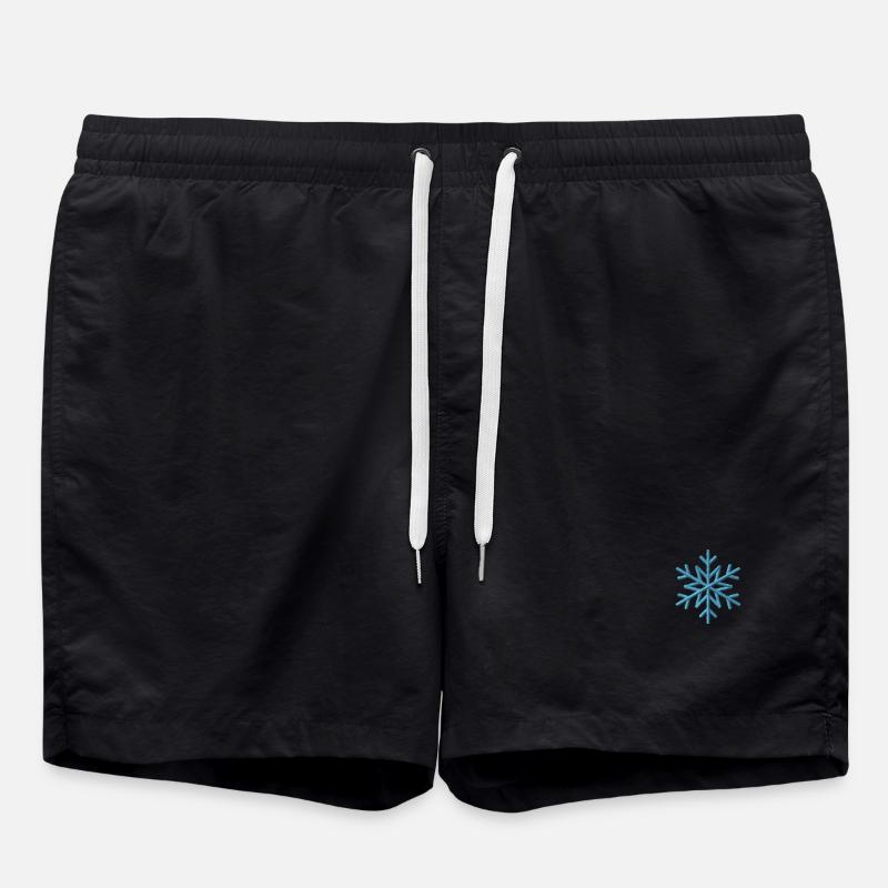 Snowflake embroidered - Swim Trunks - black