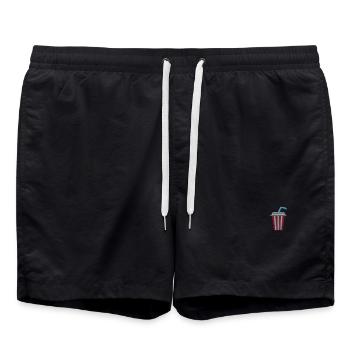 Limonadenbecher bestickt - Badeshorts - Schwarz - Vorne - AI Model Male 185 light (185cm)