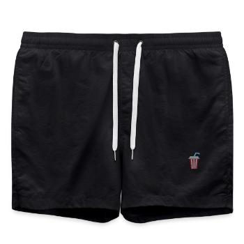Limonadenbecher bestickt - Badeshorts - Schwarz - Vorne - AI Model Male 185 light (185cm)