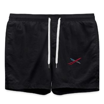 Embroidered skis - Swim Trunks - black - Front - AI Model Male 185 light (185cm)