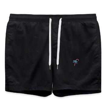 Bonbons de Noël brodés - Short de bain - noir - Devant - AI Model Male 185 light (185cm)