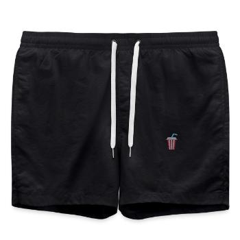 Tasse de limonade brodée - Short de bain - noir - Devant - AI Model Male 185 light (185cm)