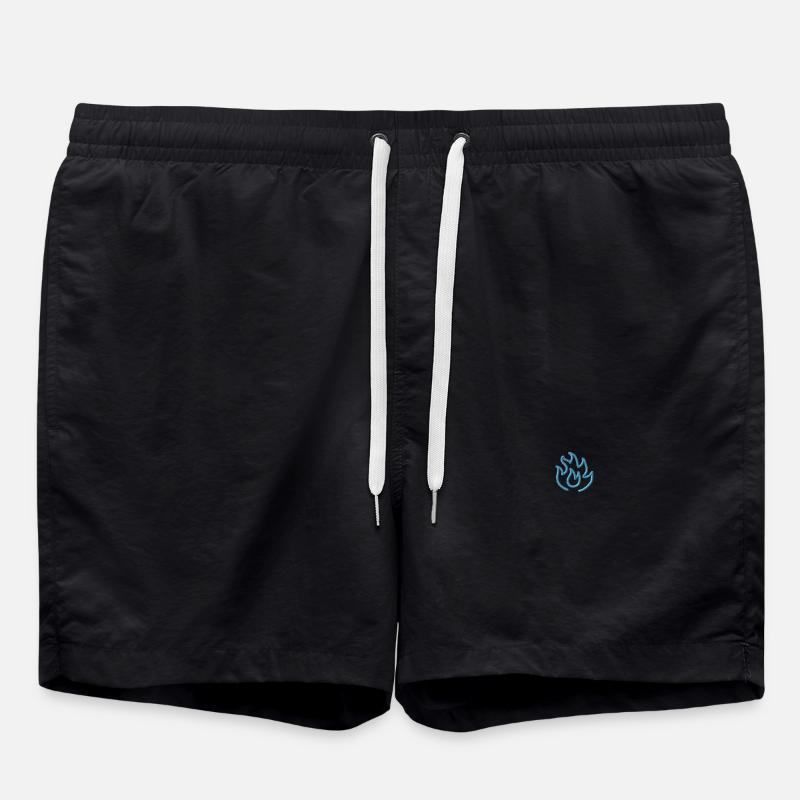 Bleu flamme - Short de bain - noir
