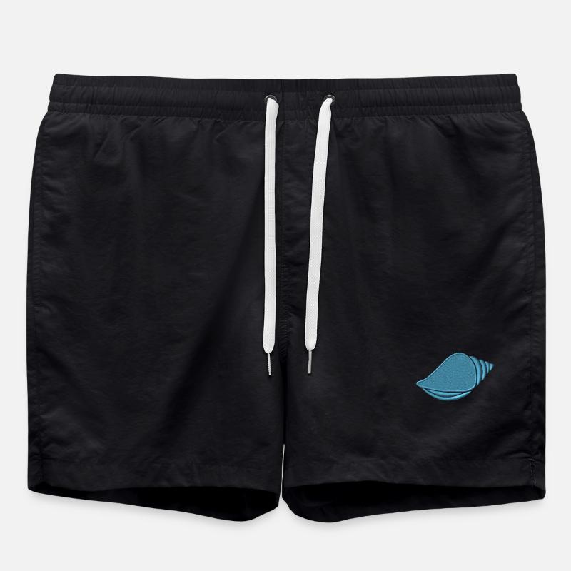 Shell embroidered - Swim Trunks - black