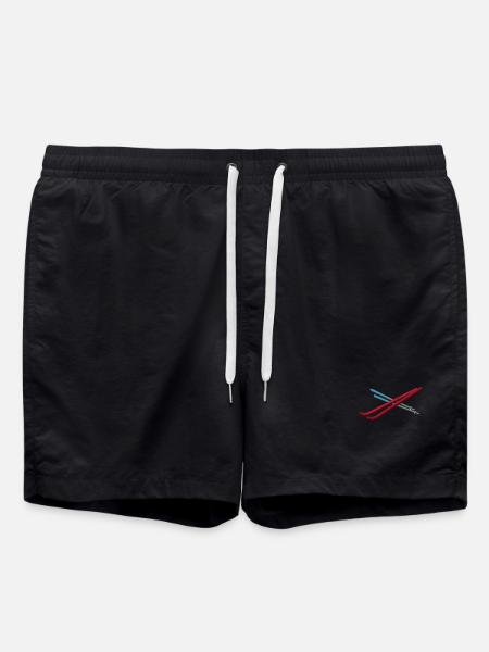 Embroidered skis - Swim Trunks - black