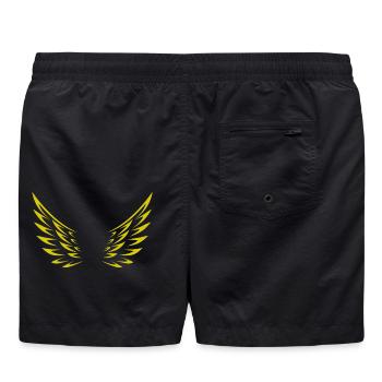 Aile / Ange / Ailes angéliques en or - Short de bain - noir - Dos