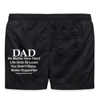 Papa Happy Father S Day, egal wie schwer das Leben wird - Badeshorts - Schwarz - Hinten