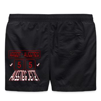 MIT 55 in RENTE - Arbeit Ausstieg - Ausstieg jetzt - Badeshorts - Schwarz - Hinten - AI Model Male 185 light (185cm)