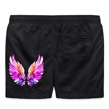 Leuchtend rosa Engelsflügel - Short de bain - noir - Dos - AI Model Male 185 light (185cm)
