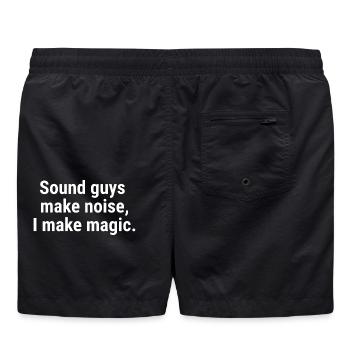 Les gars du son font du bruit, je fais de la magie. Blanc - Short de bain - noir - Dos - AI Model Male 185 light (185cm)