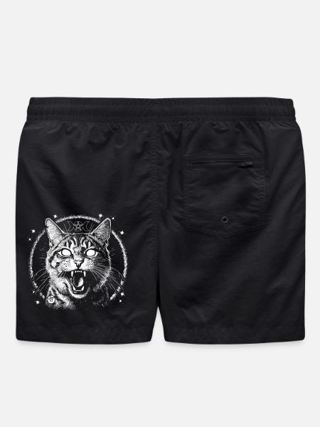 Bewitched Tabby - Swim Trunks - black