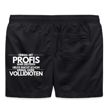 Une fois sans idiots complets / Une fois avec des professionnels - Short de bain - noir - Dos - AI Model Male 185 light (185cm)