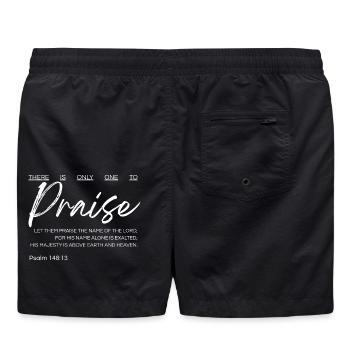 Il n’y a qu’un seul à louer - Psaume 148:13 - Short de bain - noir - Dos - AI Model Male 185 light (185cm)
