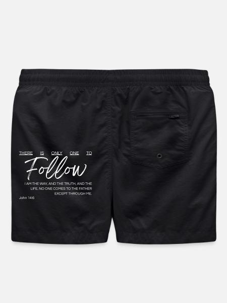 There Is Only One to Follow - John 14:6 - Swim Trunks - black