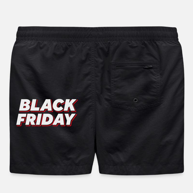 Bold Black Friday Text - Swim Trunks - black