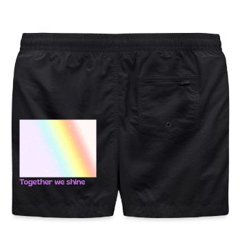 Pride / CSD / LGBTQ+ Design « ensemble nous brillons » - Short de bain - noir - Dos