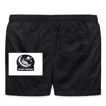 Kosmischer Mindset - Badeshorts - Schwarz - Hinten - AI Model Male 185 light (185cm)
