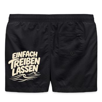Einfach treiben lassen - Schön locker - Badeshorts - Schwarz - Hinten