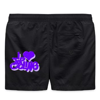 I_love_Cycling_Lila - Badeshorts - Schwarz - Hinten