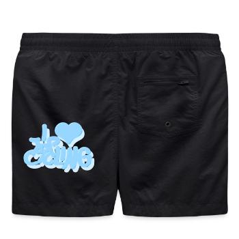 I_love_Cycling_babyblau - Badeshorts - Schwarz - Hinten