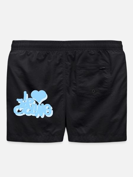 I_love_Cycling_babyblau - Swim Trunks - black