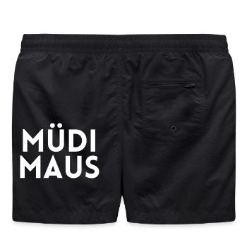 Müde Müde Müde - Badeshorts - Schwarz - Hinten