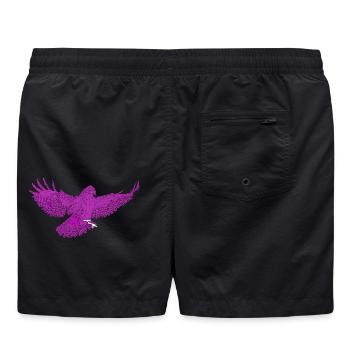 Oiseau de proie en vol, de couleur différente - Short de bain - noir - Dos
