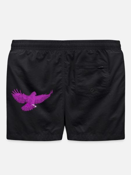 Greifvogel im Flug, Andersfarbig - Badeshorts - Schwarz