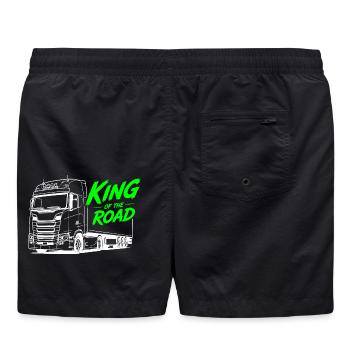 LKW Fahrer , König der Straße LKW-Design - Badeshorts - Schwarz - Hinten