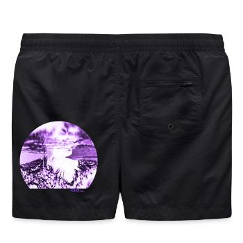 Lila Tattoo - Badeshorts - Schwarz - Hinten