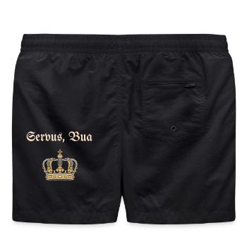 Servus bua - Bayerische Begrüssung - Badeshorts - Schwarz - Hinten