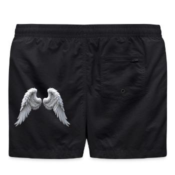 Weiße Engelsflügel - Badeshorts - Schwarz - Hinten