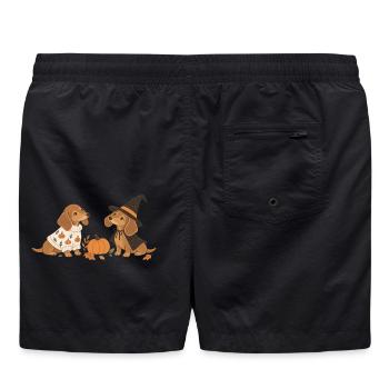 Halloween Dachshund Besties - Badeshorts - Schwarz - Hinten