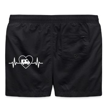 Medizinische Versorgung Krankenwagen Krankenwagen Krankenwagen - Badeshorts - Schwarz - Hinten - AI Model Male 185 light (185cm)