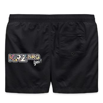 Kreuzberg - die gechillte Ecke in Berlin! - Badeshorts - Schwarz - Hinten - AI Model Male 185 light (185cm)