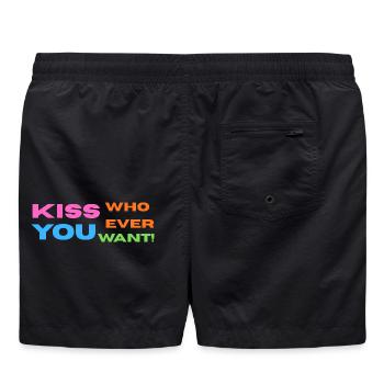 Fierté / CSD / LGBTQ+ Design « Kiss » - Short de bain - noir - Dos