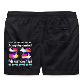 Viele bunte Meerschweinchen - Meeris - Badeshorts - Schwarz - Hinten
