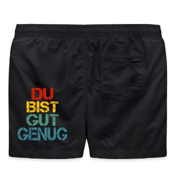 Du Bist Gut Genug Retro Bunt - Badeshorts - Schwarz - Hinten