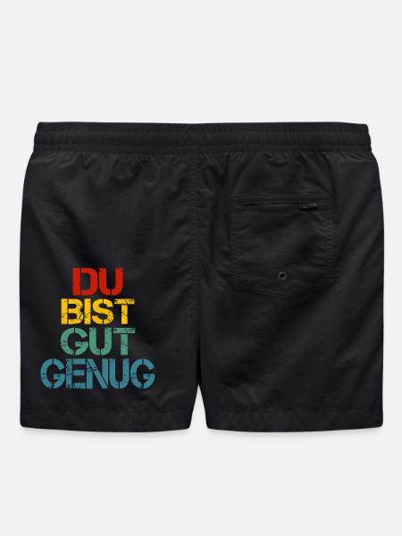 Du Bist Gut Genug Retro Bunt - Badeshorts - Schwarz